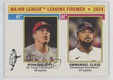 2025 Topps Heritage League Leaders Emmanuel Clase Ryan Helsley #205 1mq2