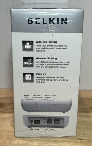Belkin Home Base Print Server Wireless 4 Devices F5L049 New Sealed - Picture 4 of 5