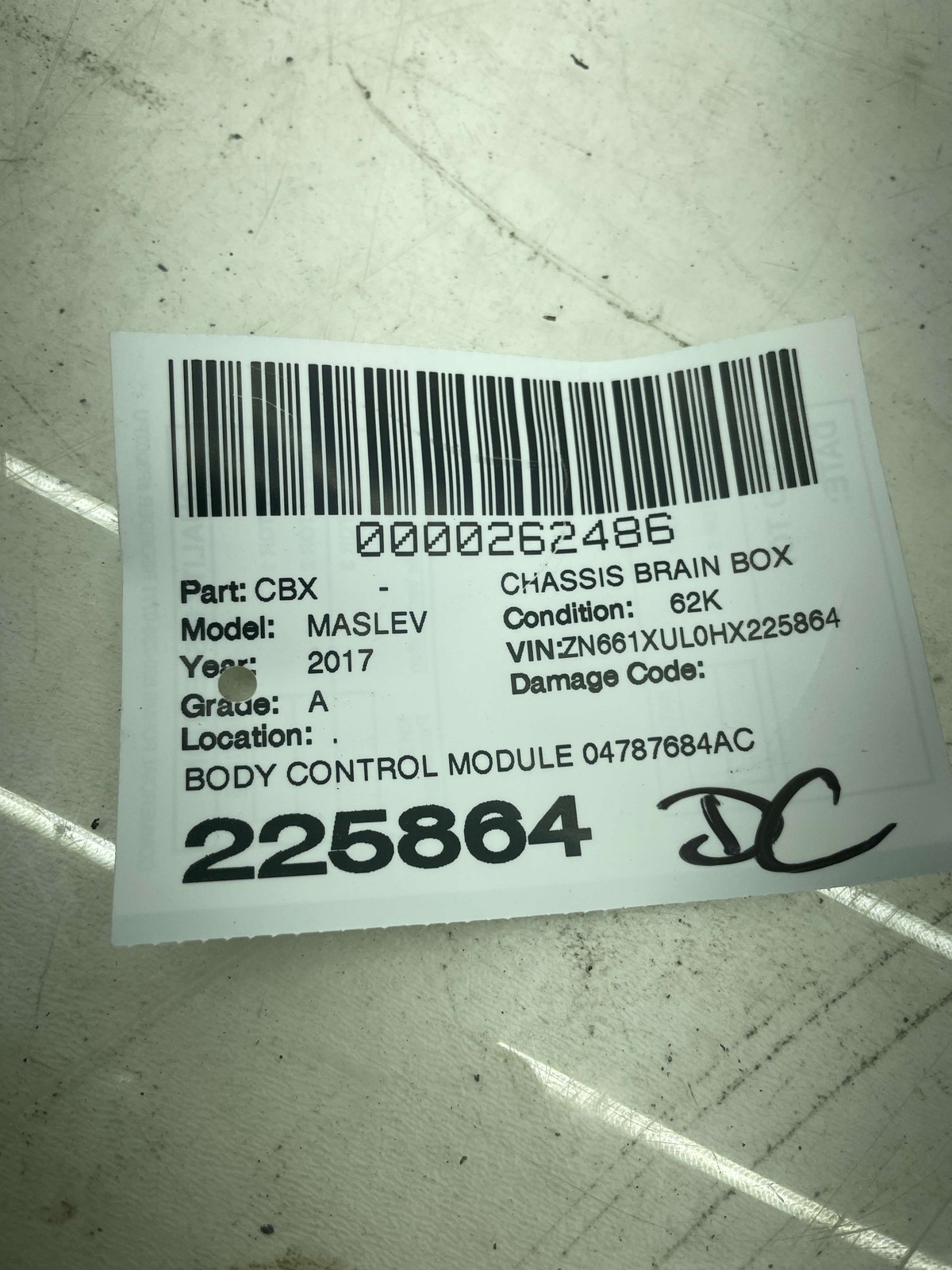 2017-2024 MASERATI LEVANTE M161 OEM BODY CONTROL MODULE 04787684AC