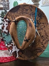 Handmade burned felt cowboy hats