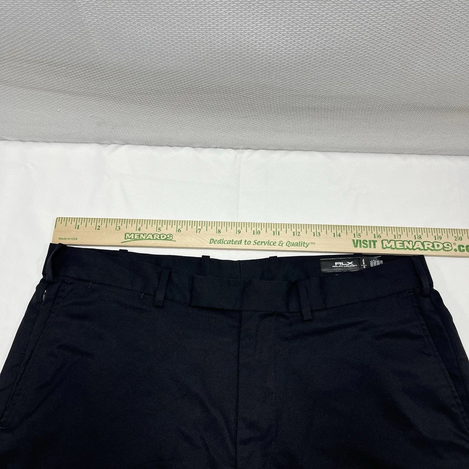 "Pantalones cortos de golf RLX Ralph Lauren para hombre ajuste a medida rendimiento, negros, talla 36x9""" Foto 2 de 4