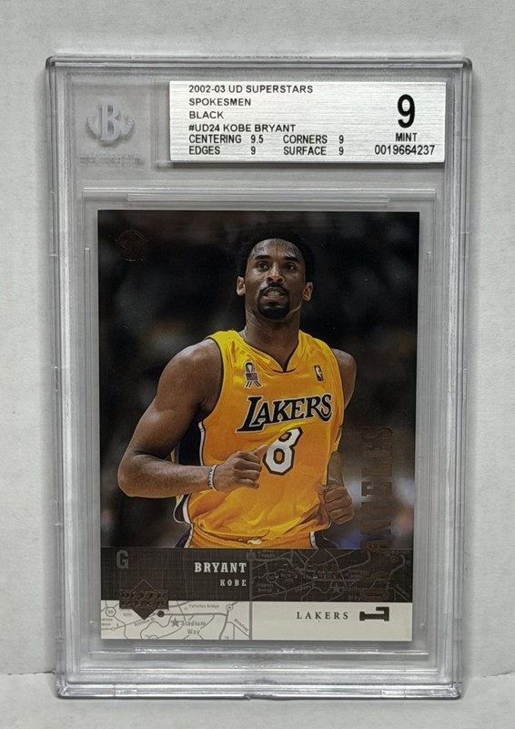 2002-03 UD SuperStars Spokesmen Black #UD24 Kobe Bryant 176/250 BGS 9 MINT