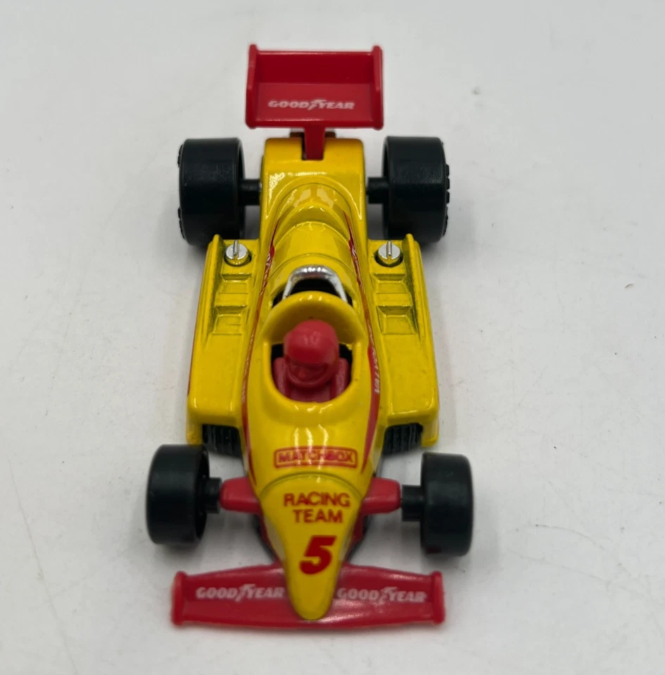 1984 Matchbox MB65 Indy Racer F1 Car Yellow Red Wing Macao w/ Box 1992 - Image 3 of 4