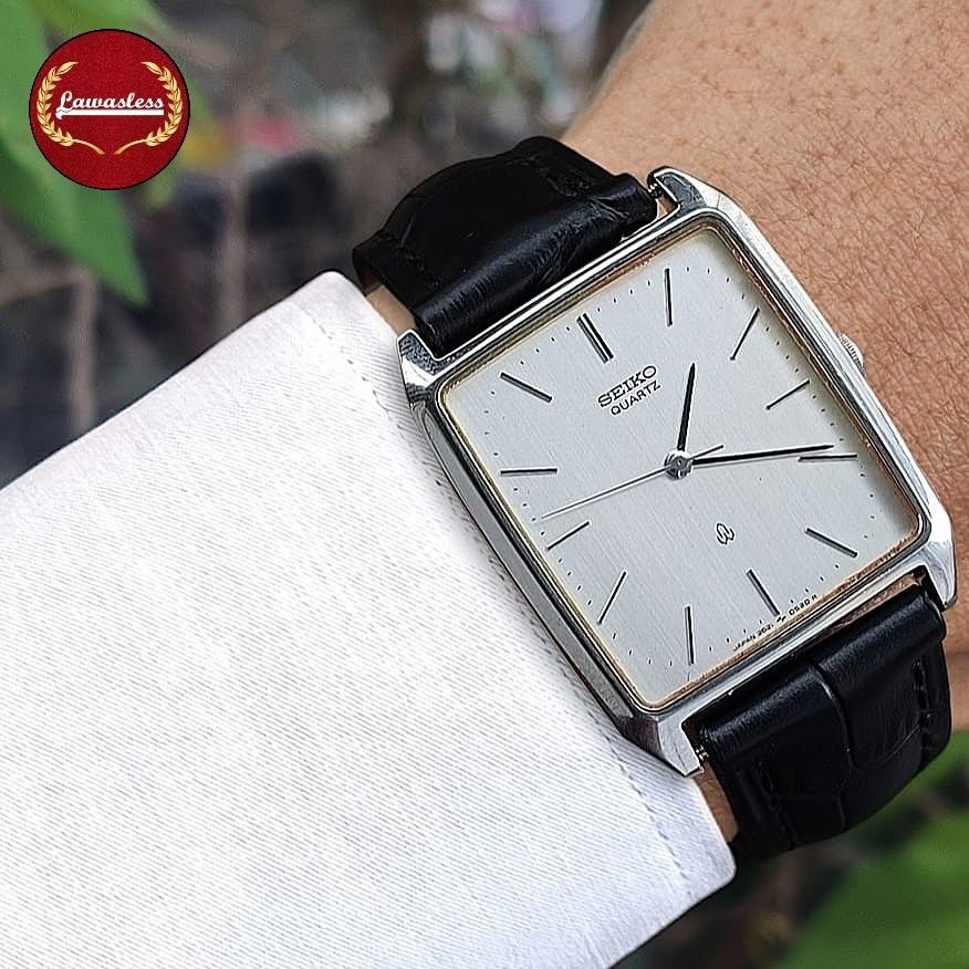 Vintage Seiko Tank Quartz Silver 2521-5240 Rare Men's Watch