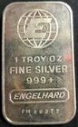 Vintage Engelhard Classic Globe E w/Bull  1oz Silver .999 Fine Bar SN FM-86377