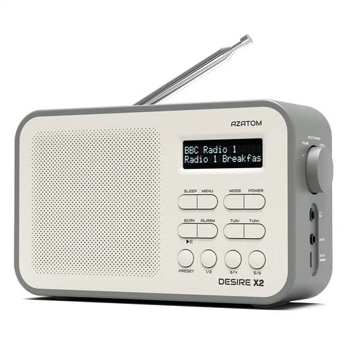 DAB+ DAB FM Radio Alarm Clock Speaker Portable Speaker Azatom Desire X2 Grey