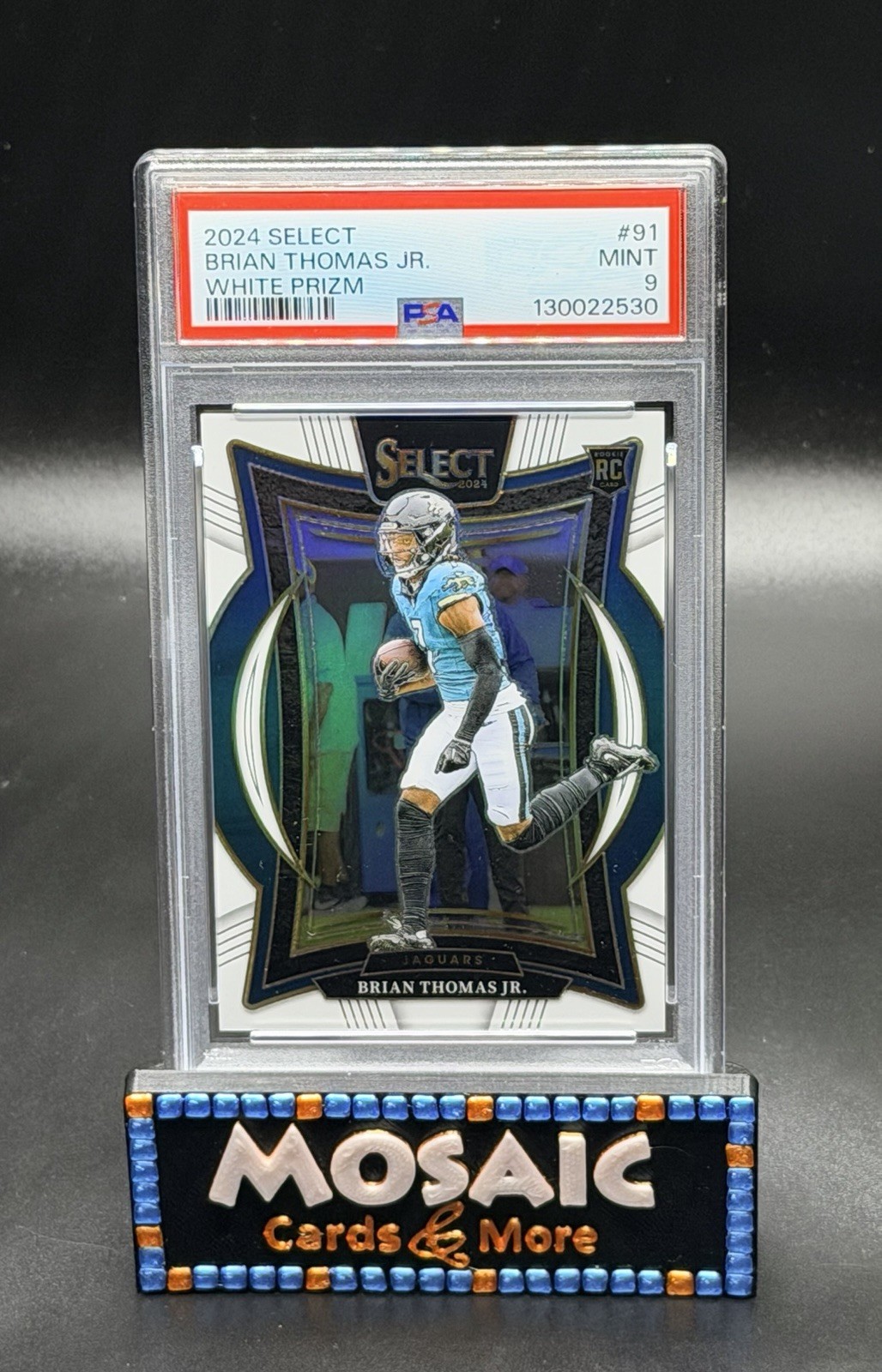 2024 SELECT BRIAN THOMAS JR. WHITE PRIZM #91 ROOKIE RC SP /35 PSA 9 MINT