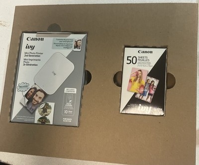 Canon IVY2 White Mini Photo Printer Bundle With 60 Sheets