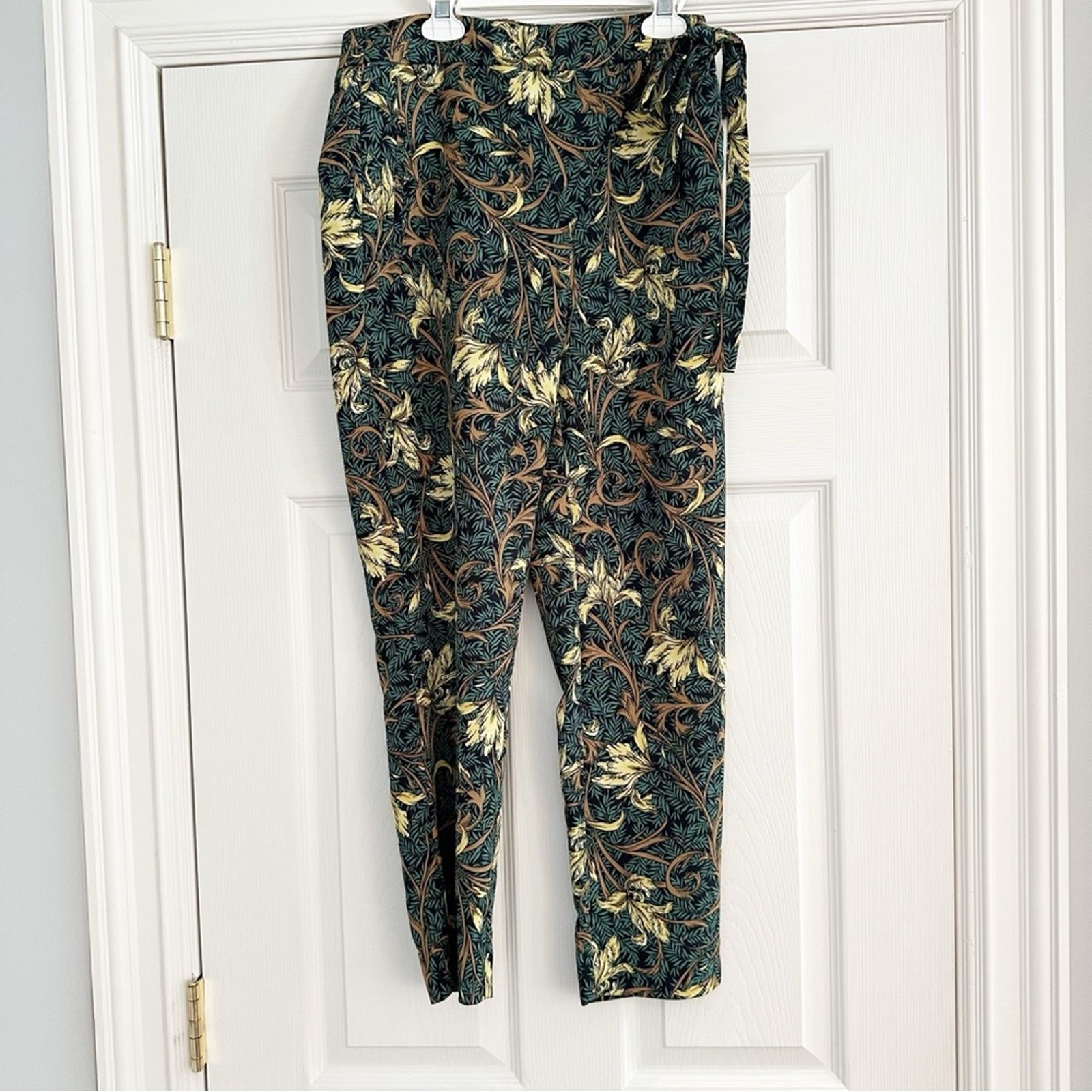 Zara Basic Tropical Leaf Print Side Tie Loose Ank… - image 3