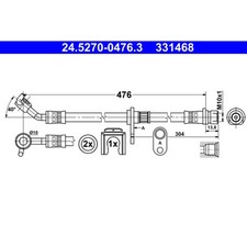 Bremsschlauch ATE 24.5270-0476.3 für Honda Accord VIII