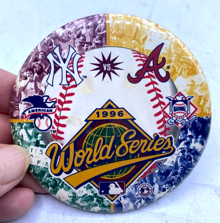 NY Yankees vs Atlanta Braves 1996 World Series Button HTF - Image 2 of 3