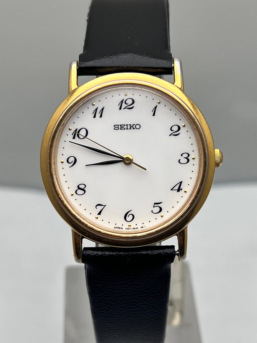 【稼働品】SEIKO セイコー 腕時計 7N01-HBN0 クォーツ アナログ Seiko 7N01-0BH0 Japan Made Vintage Slim Dial Quartz Men's Wrist