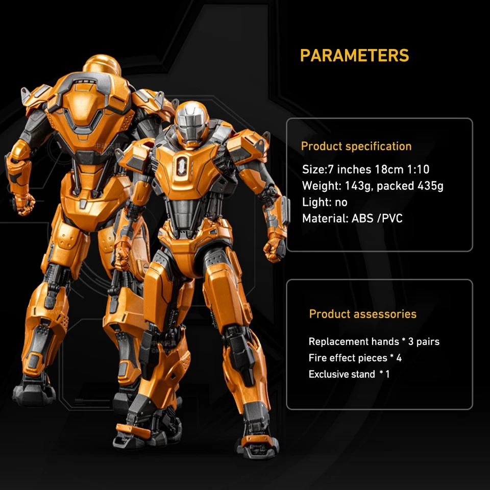 HiPlay ZD Toys 1/10 Iron Man Non-Luminous, MK36 / MK2 / MK16 Action Figure - Image 4 of 4