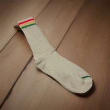 VTG Socks Wool Blend Mens 10-13 USA NEW Cream THICK 70s 80's. USA Made Rainbow