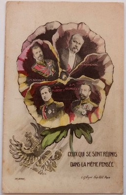 Russian Czar Nicholas II Pouncare, King Georges V, Albert !, Alliance PC, WWI