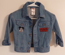 Cute Disney Junior Embroidered Mickey Mouse Denim Jacket Size 3T