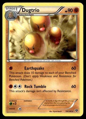 Dugtrio 59/146 Rare XY Base Set Pokemon Lightly Played