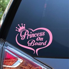 Whimsical Princess On Board Vinyl Sticker - Durable  Easy Application for Cars
