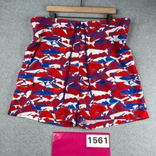 Guy Harvey Fisg Print Red White Blue Swim Trunks Mens Board Shorts Bathing Suit