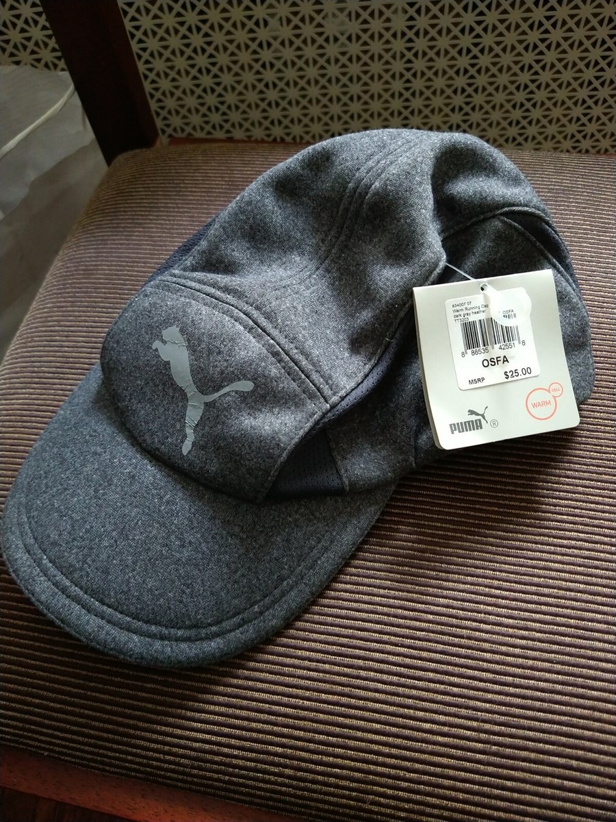 New Puma Warm Running Cap Heather Gray Osfa Nwt women's thermal