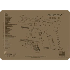 For GEN 3 GLOCK Cerus Gear BENCH MAT 17 19 20 21 22 23 26 27 34 35  FDE 