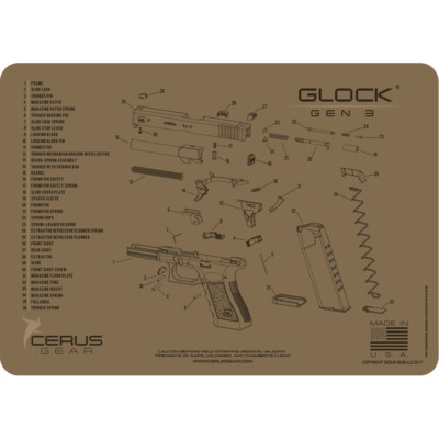 For GEN 3 GLOCK Cerus Gear BENCH MAT 17 19 20 21 22 23 26 27 34 35