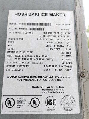 Hoshizaki 1350 Pound Ice Maker Machine w Ice Bin #KM-1300SAH - #2