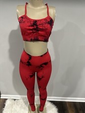 Workout set Size Medium Women High Rise Scrunch Leggings sports bra