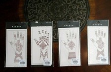 PACSUN HENNA TEMPORARY TATTOOS, LOT OF 4 3 STYLES, LEFT  RIGHT HAND ART. NWT.