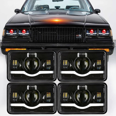 4X6'' LED Headlights Hi/Lo Sealed Beam DRL For Chevrolet Monte Carlo 1980-1988 4x