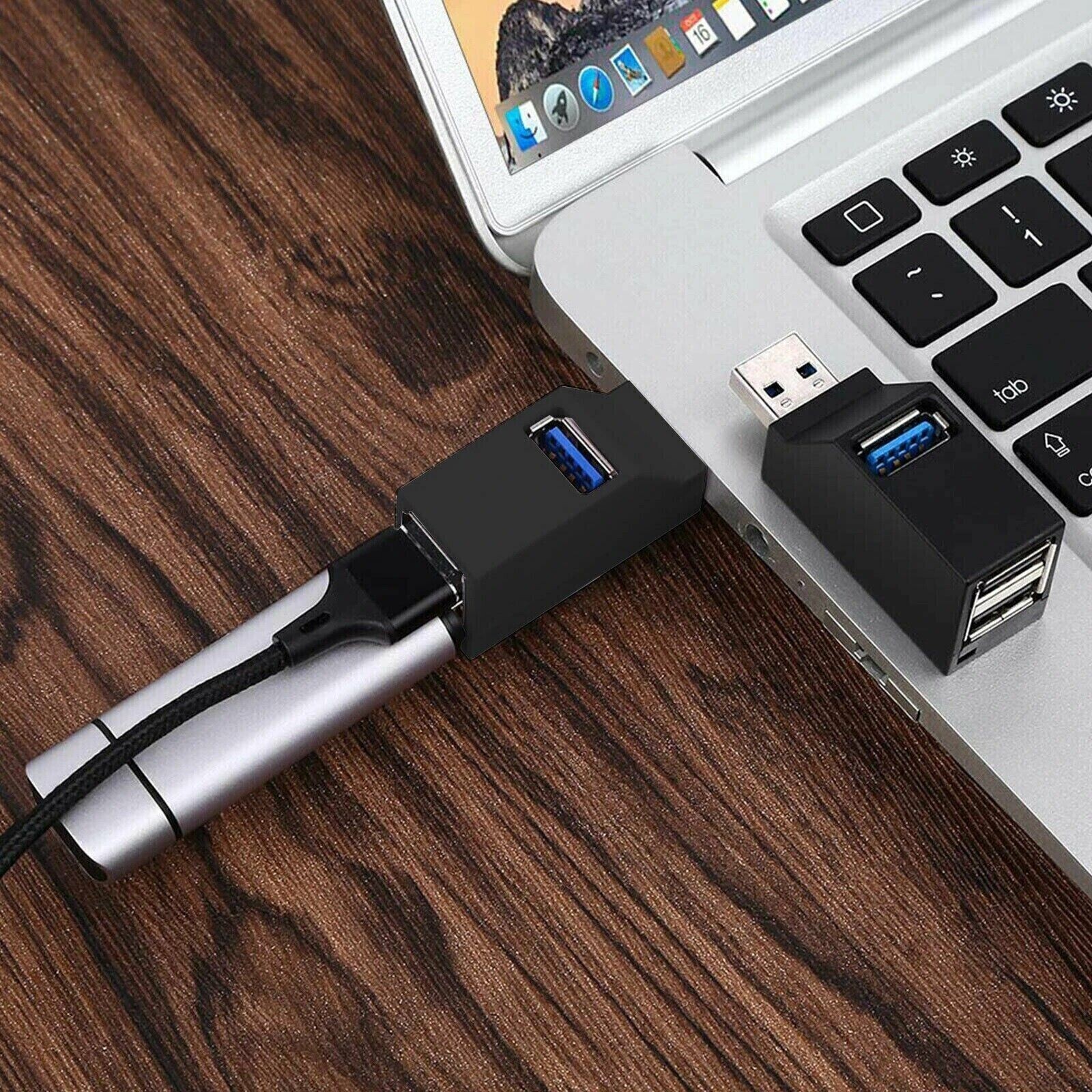 USB 3.0 Hub 3-Port Adapter Charger Data Slim Super Speed PC Mac Laptop ...