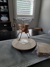 PYREX CHEMEX 8.5" POUR OVER COFFEE MAKER CLEAR GLASS MADE IN USA