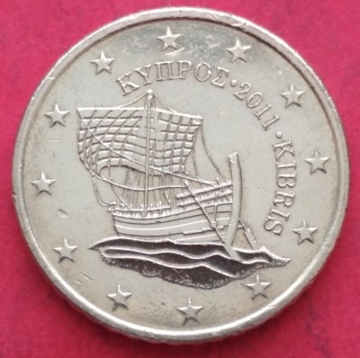 RARE! 50 CENT CYPRUS CYPRUS 2011 - ONLY 200,000 PIECES!! 