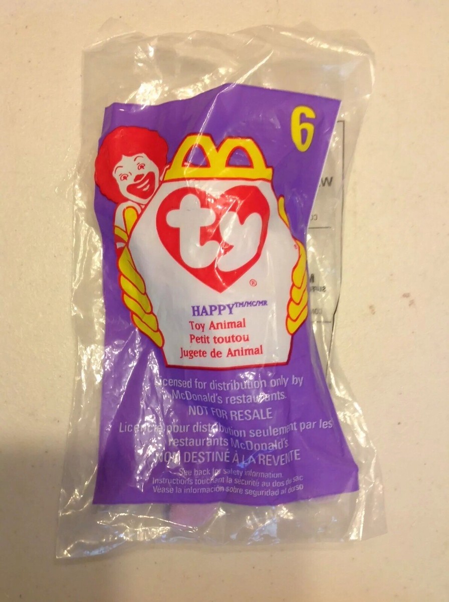 MCDONALDS HAPPY MEAL TOY ANIMAL- 1998 - TY- 'HAPPY #6