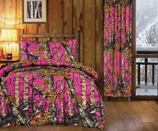 3 pc Twin size Woods Hi Viz Pink Camo sheets set No comforter