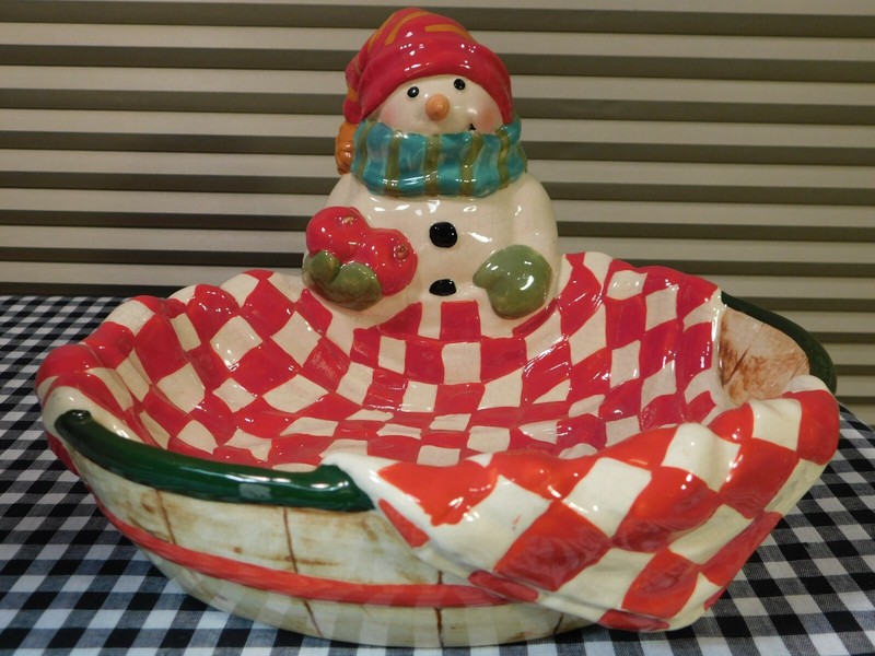 Hallmark Mitford Snowman Candy Dish Jan Karon Christmas