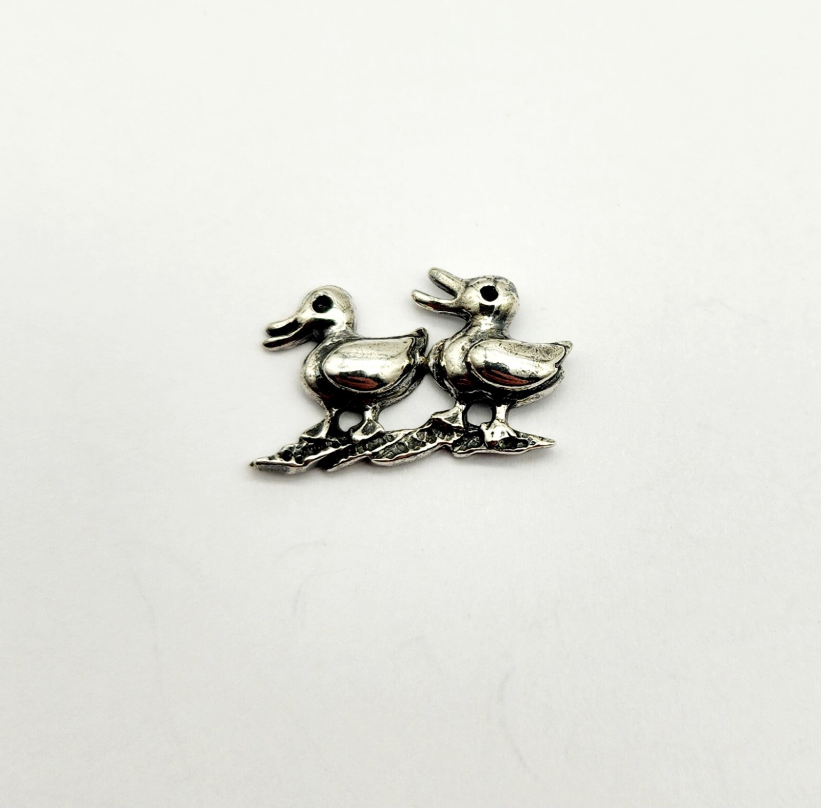 Vintage Sterling Silver Baby Ducks Ducklings Bracelet Charm Pendant - 2.3g
