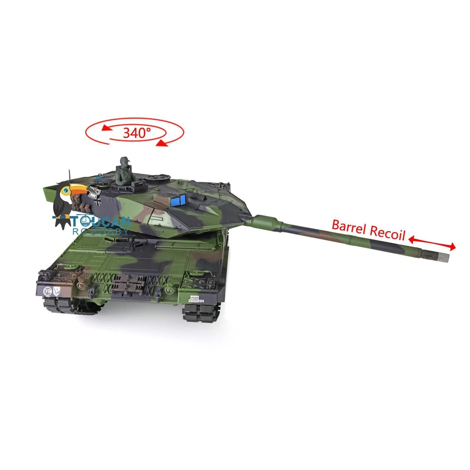 Henglong 1/16 7.0 Plastic Leopard2A6 RTR BB IR RC Tank 3889 Smoke Barrel Recoil - Image 2 of 4