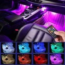 LED Car Light Ambient Lamp With USB Wireless Remote Music Control Multiple Modes
