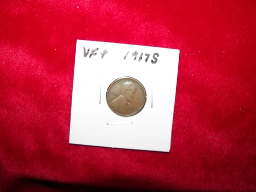 1917 S Very Fine Plus Lincoln Wheat Penny Cent a Collectible Coin Ships Free