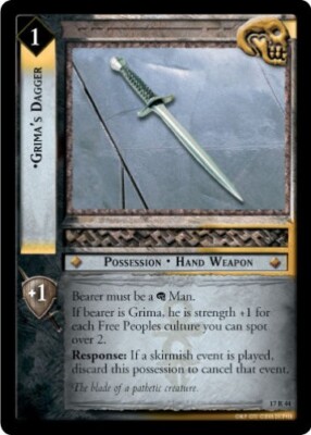 LOTR TCG ROS Rise of Saruman Grima's Dagger  17r44 LP/NM
