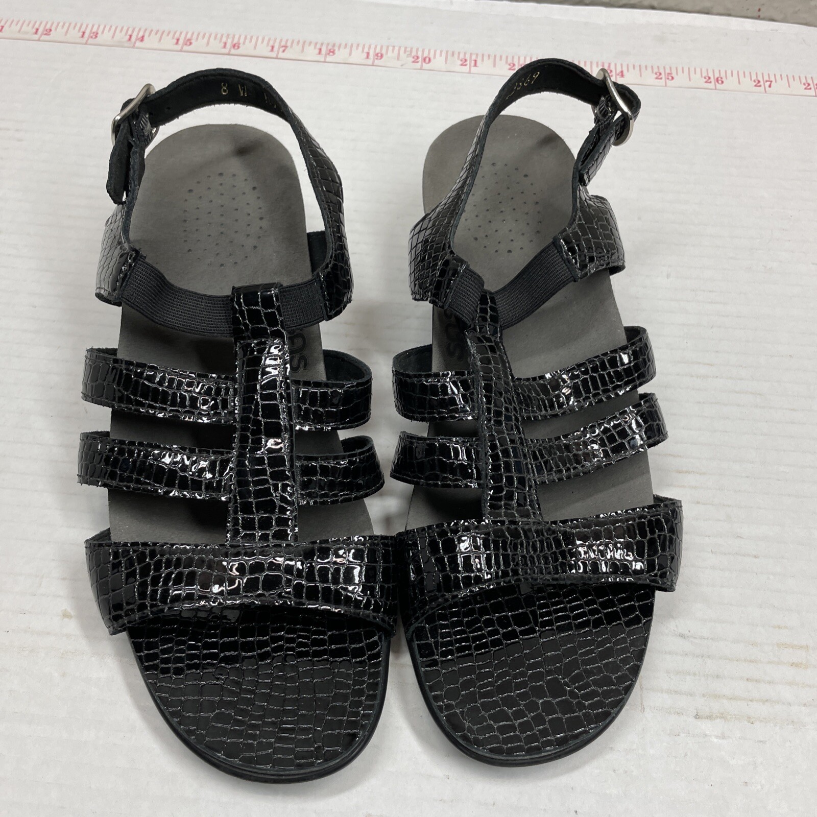 APL Scarpa sandalo SAS donna Allegro nero coccodrillo tripad comfort slingback taglia 8W