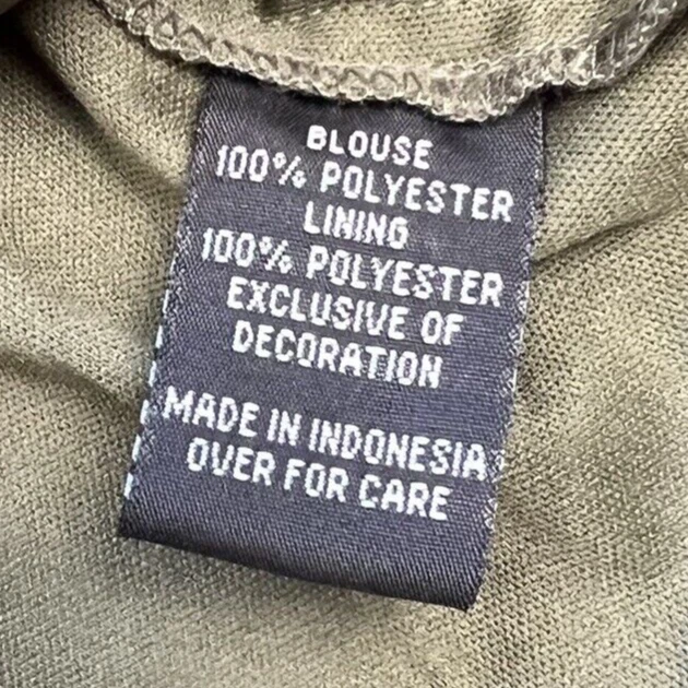 ALYX blusa top a strati manica lunga scollo a scoop taglia XL verde scuro trasparente