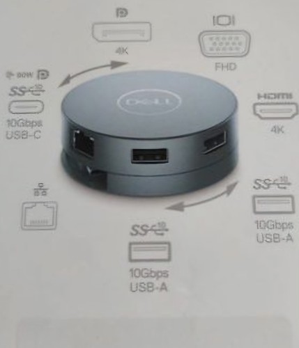 Dell DA310 7-in-1 USB-C Adaptateur Multiport - Gris - Photo 3/3