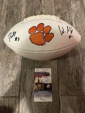 DJ UIAGALELEI WILL SHIPLEY DUAL SIGNED CLEMSON TIGERS LOGO FOOTBALL JSA COA