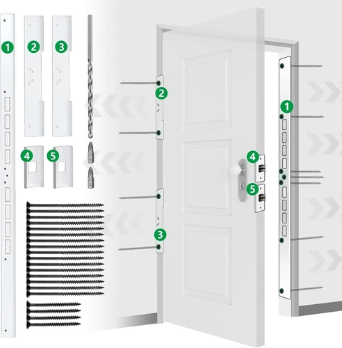 Alloy Door Reinforcement Armor with 9/64" Drill Bit - Fast Home Installation