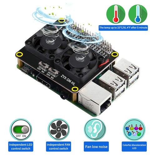 52Pi Cooling Fan Module GPIO Expansion Board for Raspberry Pi4 Model B 3B+/3B/4B - Picture 2 of 6