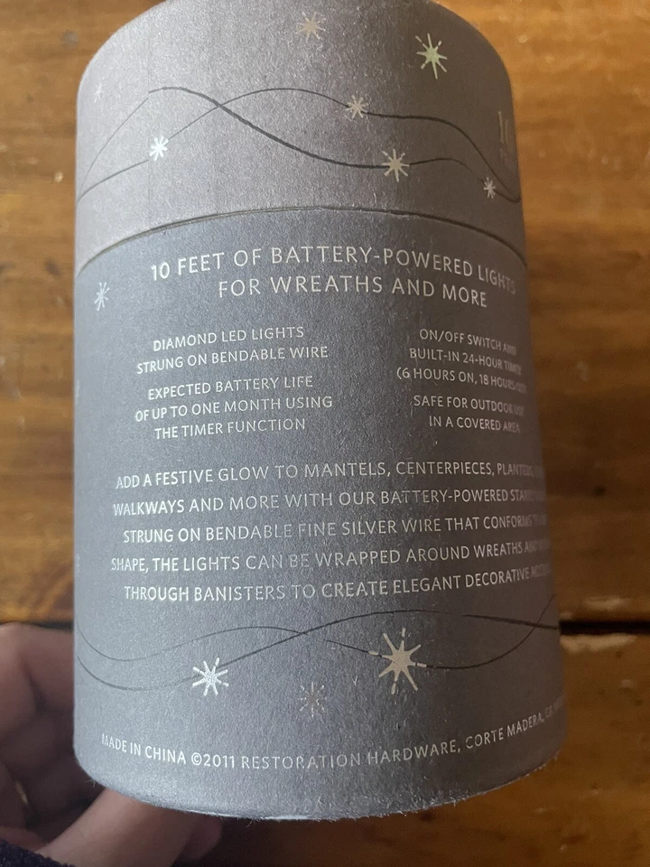 Nuevo hardware de restauración luces de cadena estrellada luces de diamante de 5 pies alambre de plata Foto 2 de 4