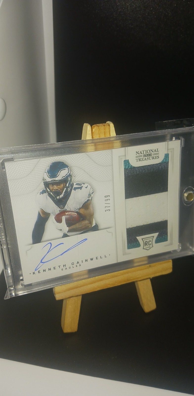 2021 National Treasures Kenneth Gainwell Auto Tri Colored Patch RPA SSP #'d37/99