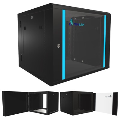 Extralink Netzwerkschrank Serverschrank Wandgehäuse 19'' 9U 600x600 AZH Schwarz